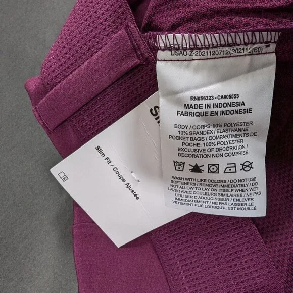 $95 Nike Dri-Fit Vapor Slim Fit Golf Pants Maroon Mens 30x32 34x34 Slim Fit